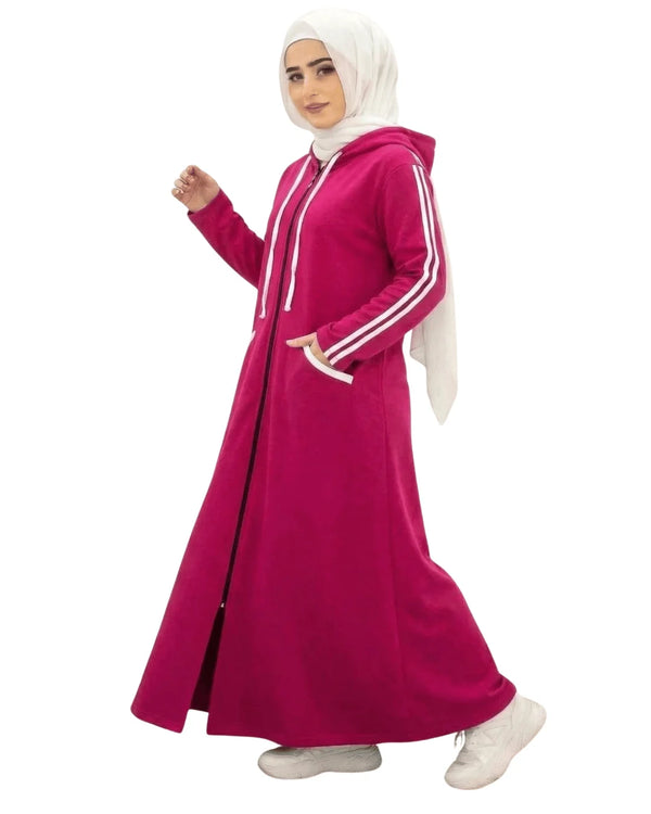 Women Hooded Abaya | Pink