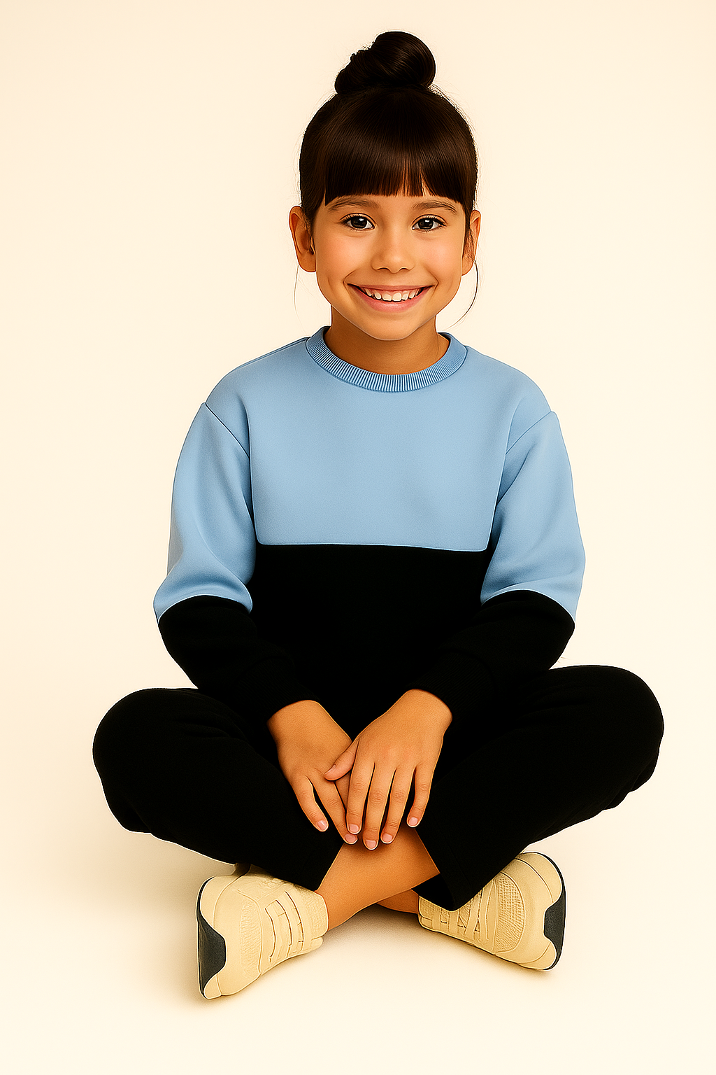 Unisex Winter Outfit for Boys and Girls – Blue Black Sweatshirt with Joggers