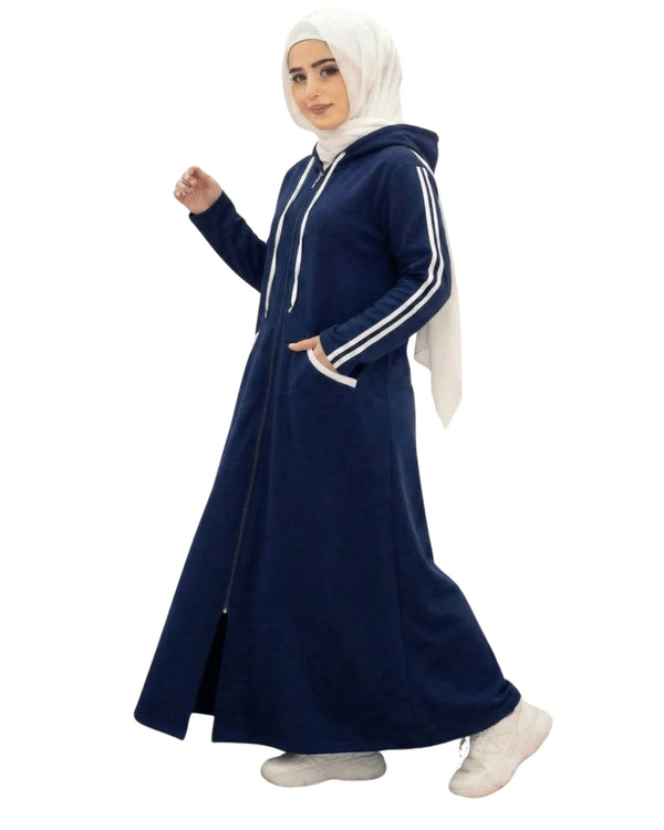 Women Hooded Abaya | Navy Blue