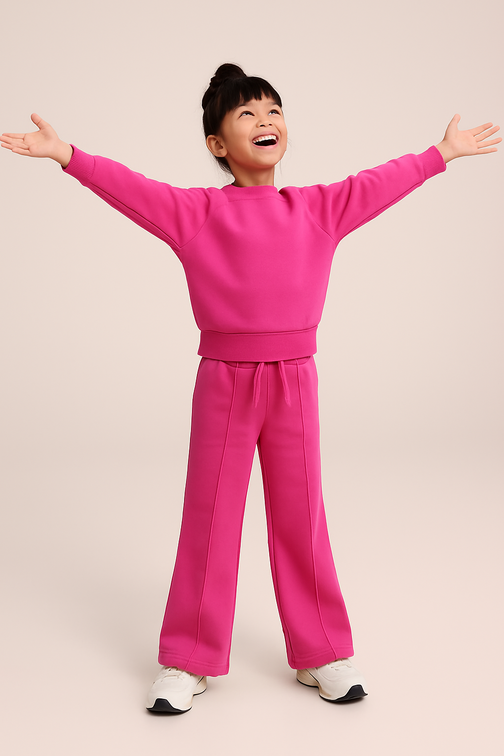 Girl Smiling with Arms Open