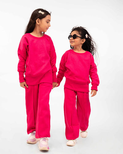 Vibrant Pink - Kids' Soft Fleece Tracksuit